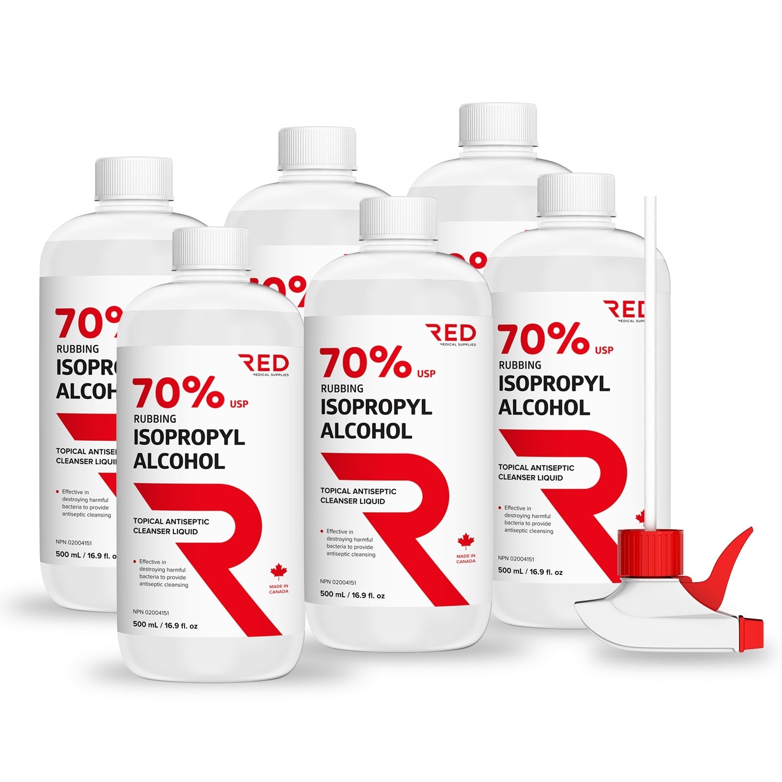 Isopropyl Rubbing Alcohol 70%, 500mL with Spray Trigger - Pharmaceutical Grade - RED Medical Supplies | Advanced Care Supplies