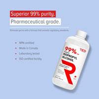 Isopropyl Rubbing Alcohol 99%, 12 x 500 mL - Pharmaceutical Grade - RED Medical Supplies | Advanced Care Supplies