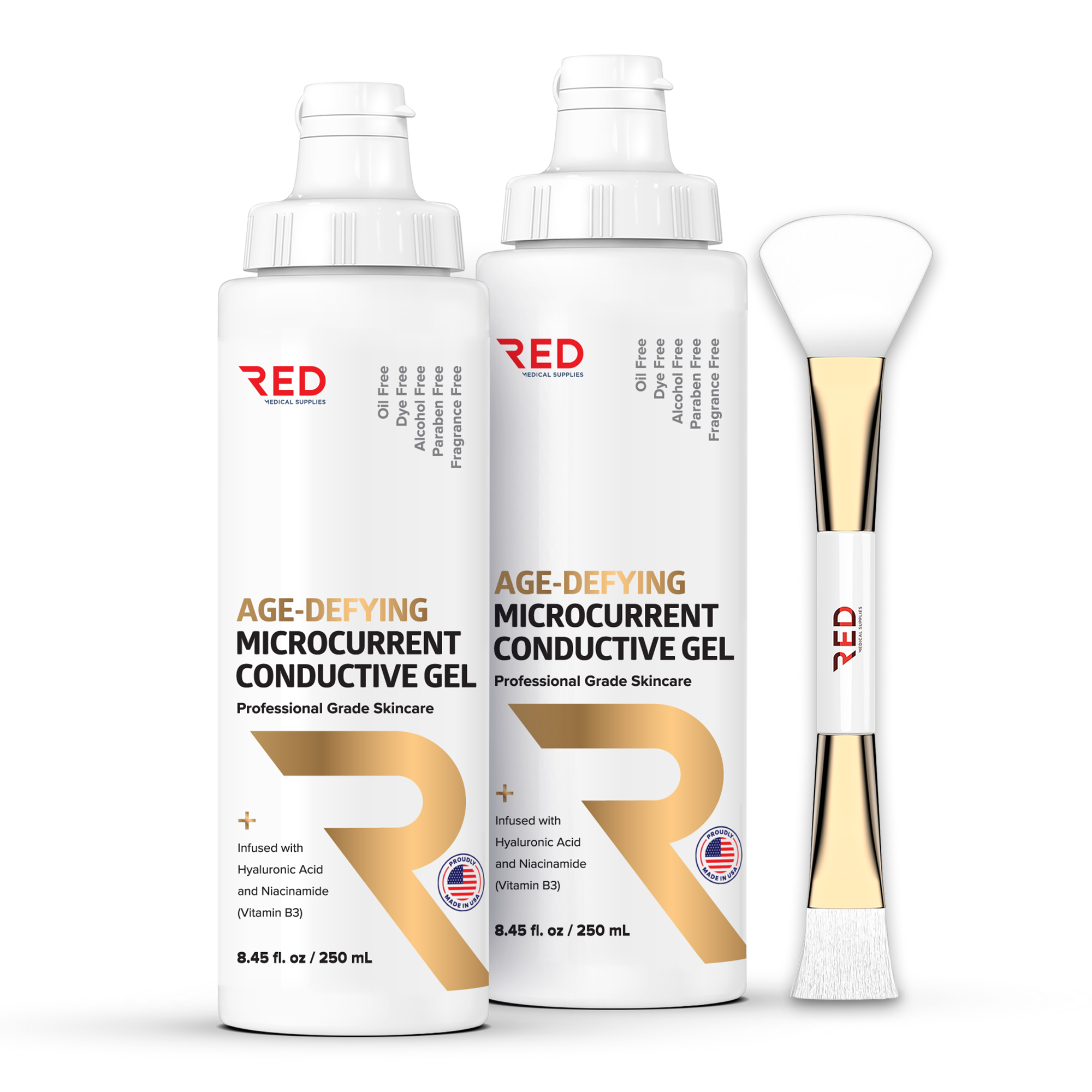 Age-Defying Microcurrent Conductive Gel for Facial Devices – With Hyaluronic Acid & Niacinamide (8.45 fl oz) - RED Medical Supplies | Advanced Care Supplies