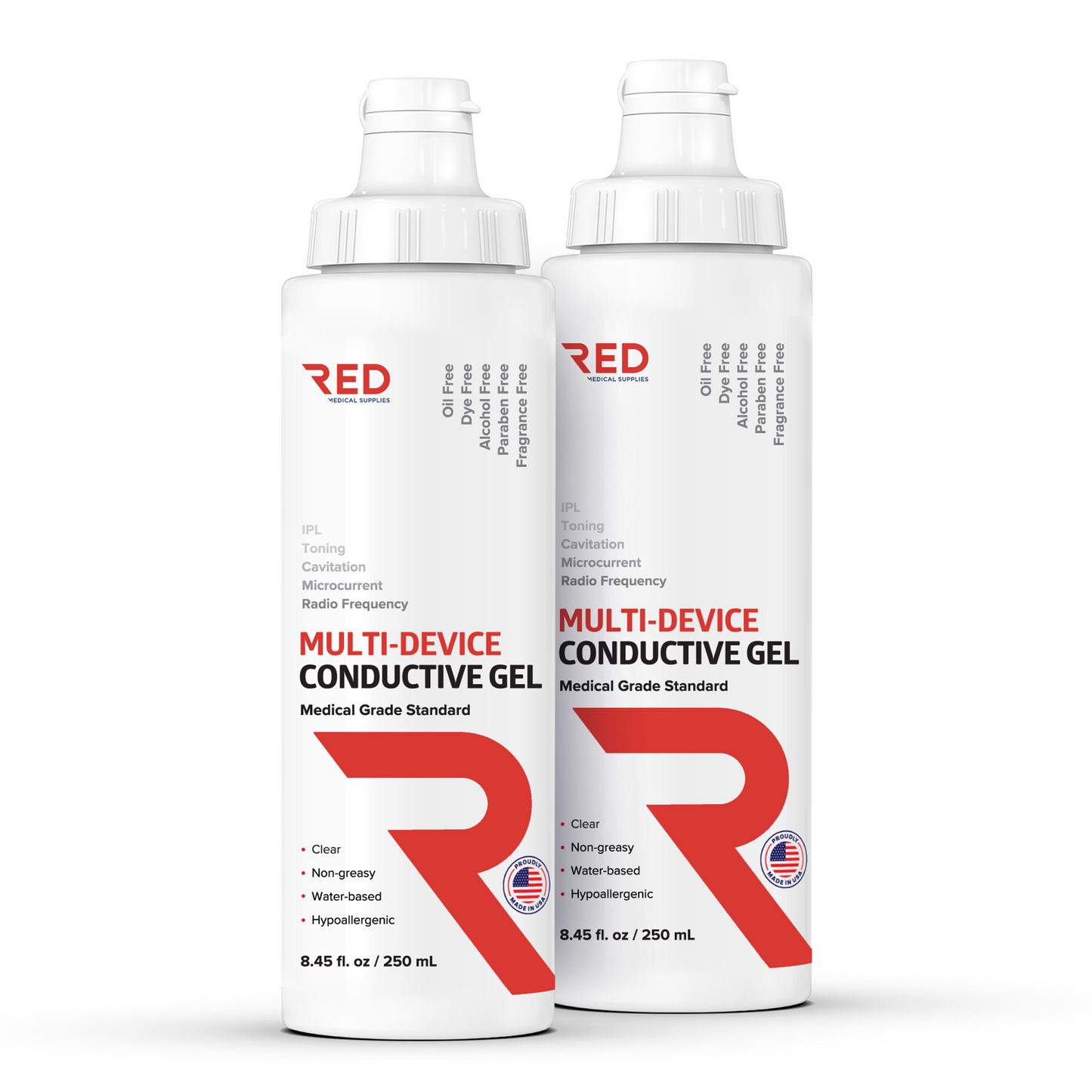 Ultra-Hydrating Conductive Gel for Facial, RF & Cavitation Devices – 96% Organic & Hypoallergenic Formula (8.45 fl oz) - RED Medical Supplies | Advanced Care Supplies 