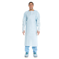 Impervious Gowns - Thumb loop, Apron-style neck, Waterproof Blue - Isolation Gowns, Strong - 75 Gowns - RED Medical Supplies | Advanced Care Supplies 