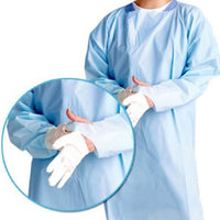 Impervious Gowns - Thumb loop, Apron-style neck, Waterproof Blue - Isolation Gowns, Strong - 75 Gowns - RED Medical Supplies | Advanced Care Supplies 