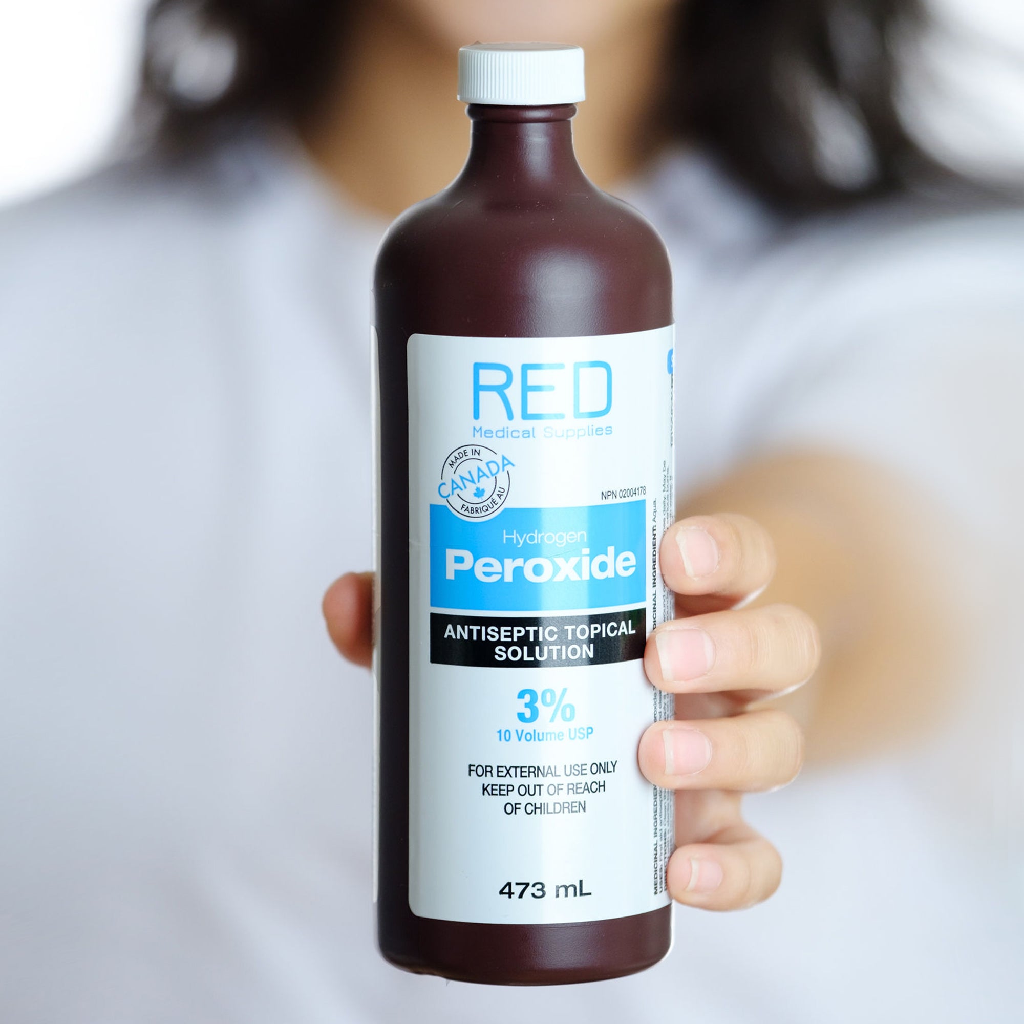 Hydrogen Peroxide 3% USP - 450mL Bottle by RED Medical - RED Medical Supplies | Advanced Care Supplies 